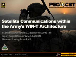 Satellite Communications within the Army`s WIN
