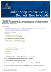 Online Shop Product Set-up Request `How to` Guide