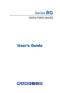 Series BG User`s Guide - Mark-10