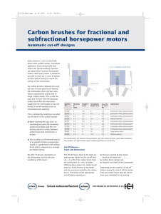 Carbon brushes for fractional and subfractional horsepower motors