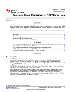 Optimizing Signal Chain Noise on PCM186x