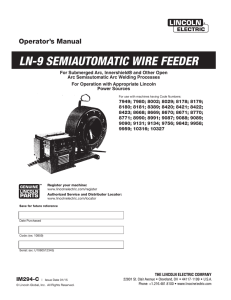 ln-9 semiautomatic wire feeder