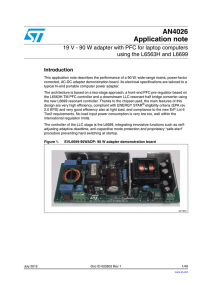 19 V - 90 W adapter with PFC for laptop