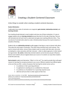 Creating a Student-Centered Classroom