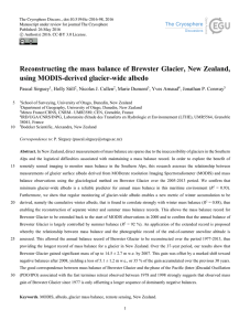 Reconstructing the mass balance of Brewster Glacier, New Zealand