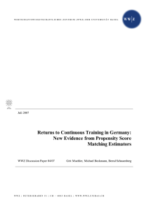 The Returns to Continuous Training in Germany - WWZ