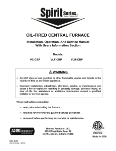 Oil Furnace Lowboy (VLF-CBP, VLR-CBP