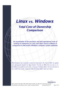Linux vs Windows. Total Cost of Ownership Comparison