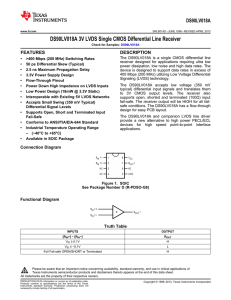 DS90LV018A 3V LVDS Single CMOS Differential Line Receiver
