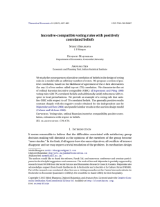 Incentive-compatible voting rules with positively correlated beliefs