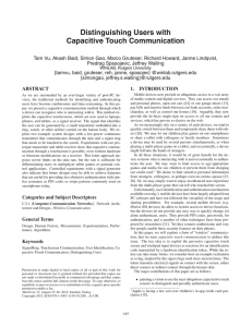 Distinguishing users with capacitive touch communication