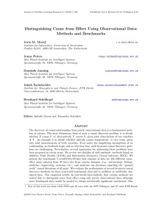 Distinguishing Cause from Effect Using Observational Data