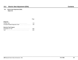 15.5 Electric Seat Adjustment (ESA) Contents