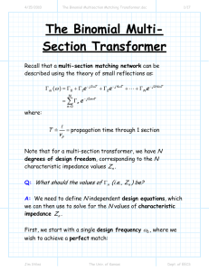 The Binomial Multisection Matching Transformer
