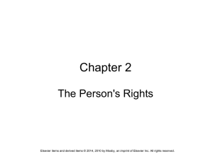 Chapter 2 The Person`s Rights
