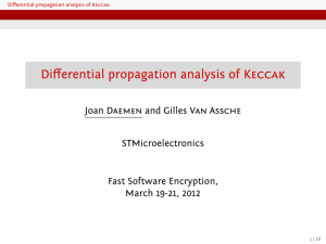 Differential propagation analysis of Keccak