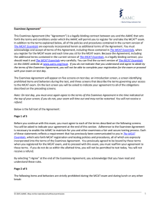 MCAT Examinee Agreement.