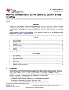 MSP430 Microcontroller Based Solar LED