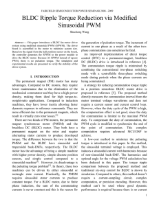 BLDC Ripple Torque Reduction via Modified Sinusoidal PWM