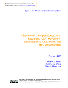 A Review of the Open Educational Resources (OER)