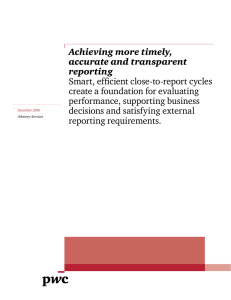 Achieving more timely, accurate and transparent reporting