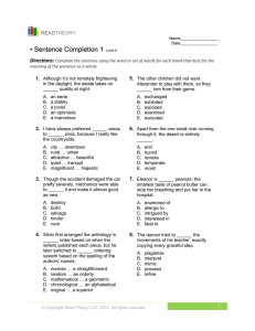 Sentence Completion 1 - English for Everyone