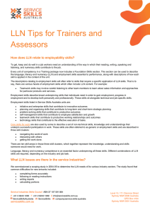 LLN Tips for Trainers and Assessors