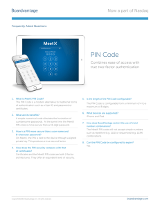 PIN Code - Boardvantage