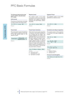 PFC Basic Formulas