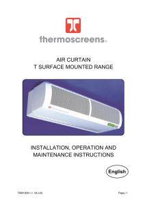 AIR CURTAIN T SURFACE MOUNTED RANGE INSTALLATION