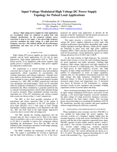 Input Voltage Modulated High Voltage DC Power Supply Topology