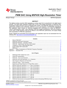 PWM DAC Using MSP430 High-Resolution Timer