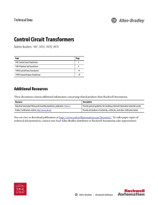 Control Circuit Transformers Tech Data