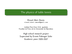 The physics of table tennis