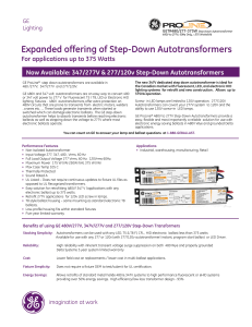 Expanded offering of Step-Down Autotransformers