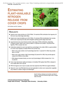Estimating plant-available nitrogen release from cover crops