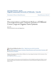 Decomposition and Nutrient Release of Different Cover Crops in