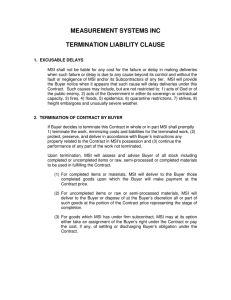 MSI termination liability clause - Ultra