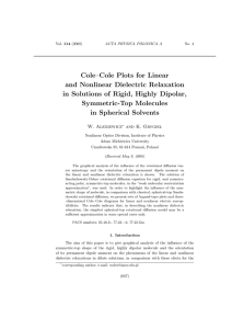 Cole–Cole Plots for Linear and Nonlinear Dielectric Relaxation in