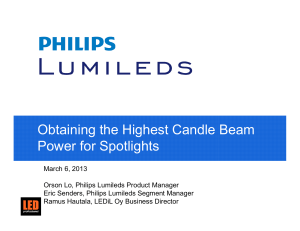 Obtaining the Highest Candle Beam Power for Spotlights