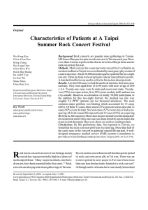 Char ac ter is tics of Pa tients at A Tai pei Sum mer Rock Con cert