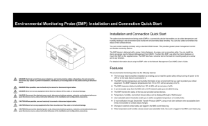 Environmental Monitoring Probe (EMP) Installation and Connection