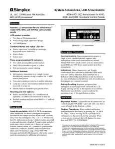 System Accessories, LCD Annunciators