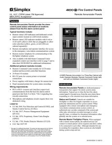 4100ES Remote Annunciator Panels 4100ES Remote Annunciator