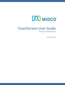 TouchScreen User Guide