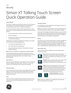 Simon XT Talking Touch Screen Quick Operation Guide