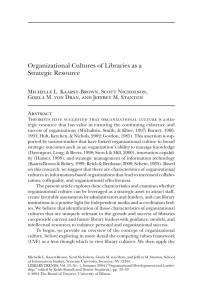 Organizational Cultures of Libraries as a Strategic