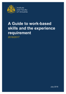 Guide to work-based skills - Institute and Faculty of Actuaries