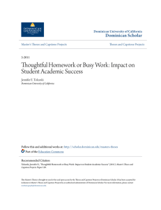 Thoughtful Homework or Busy Work: Impact on