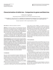 Characterisation of white tea – Comparison to green and black tea
